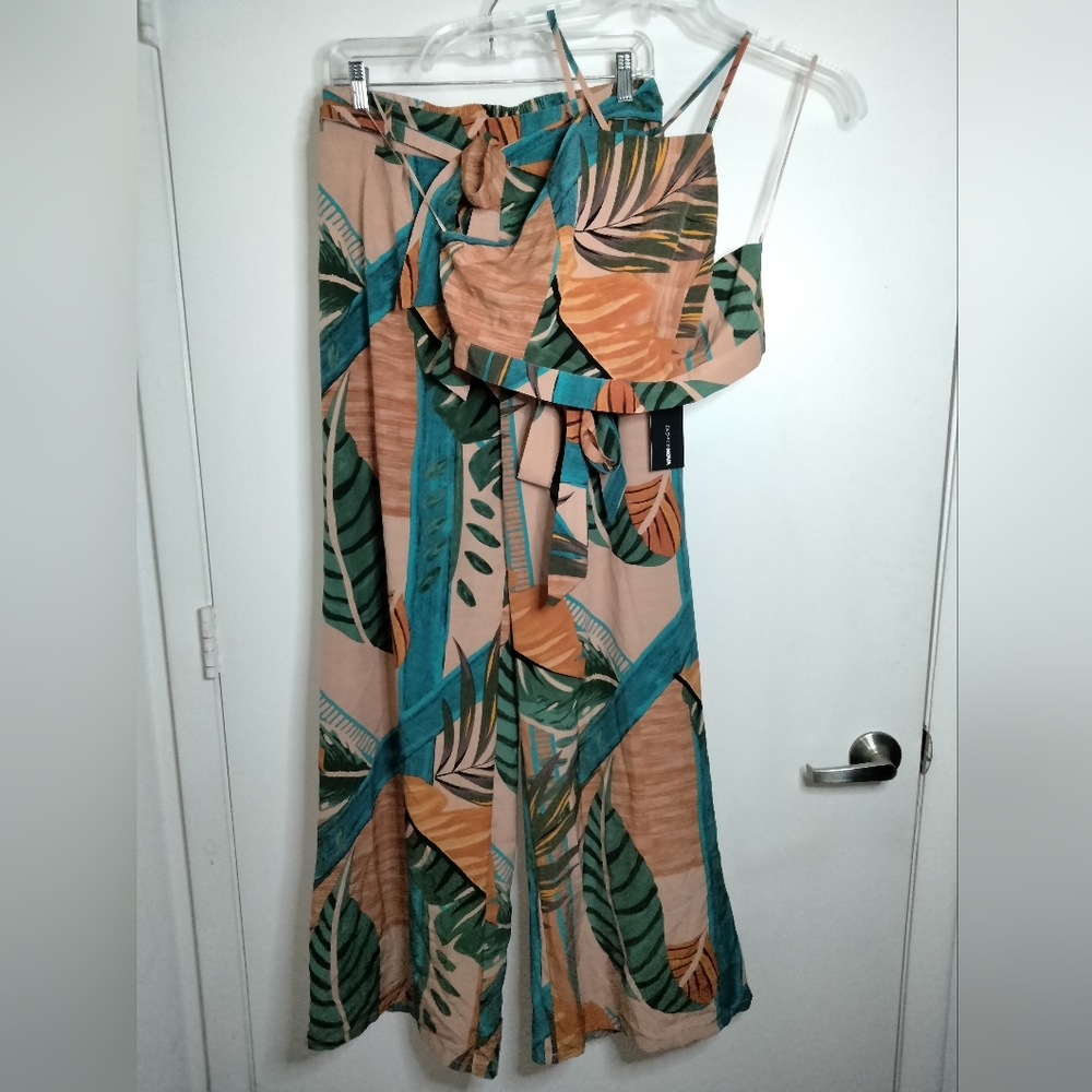 Fashion Nova (Size XL) Multicolor Tropical Print 2PC Matching Pant Set (NEW-NWT)
